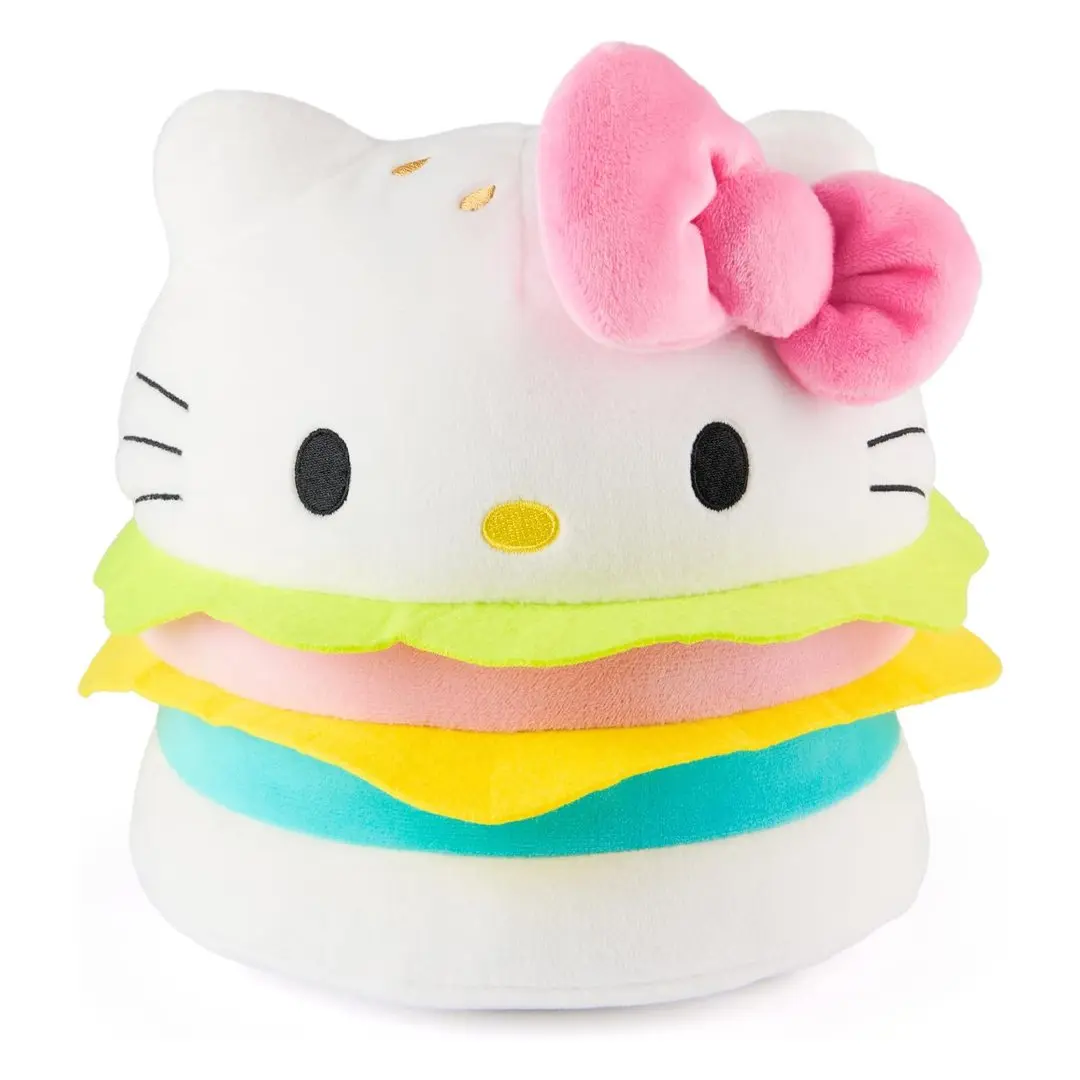 GUND Sanrio Hello Kitty 8-in Collectible Hamburger Plush Toy, Soft Cuddly Gift for Collectibles Enthusiasts