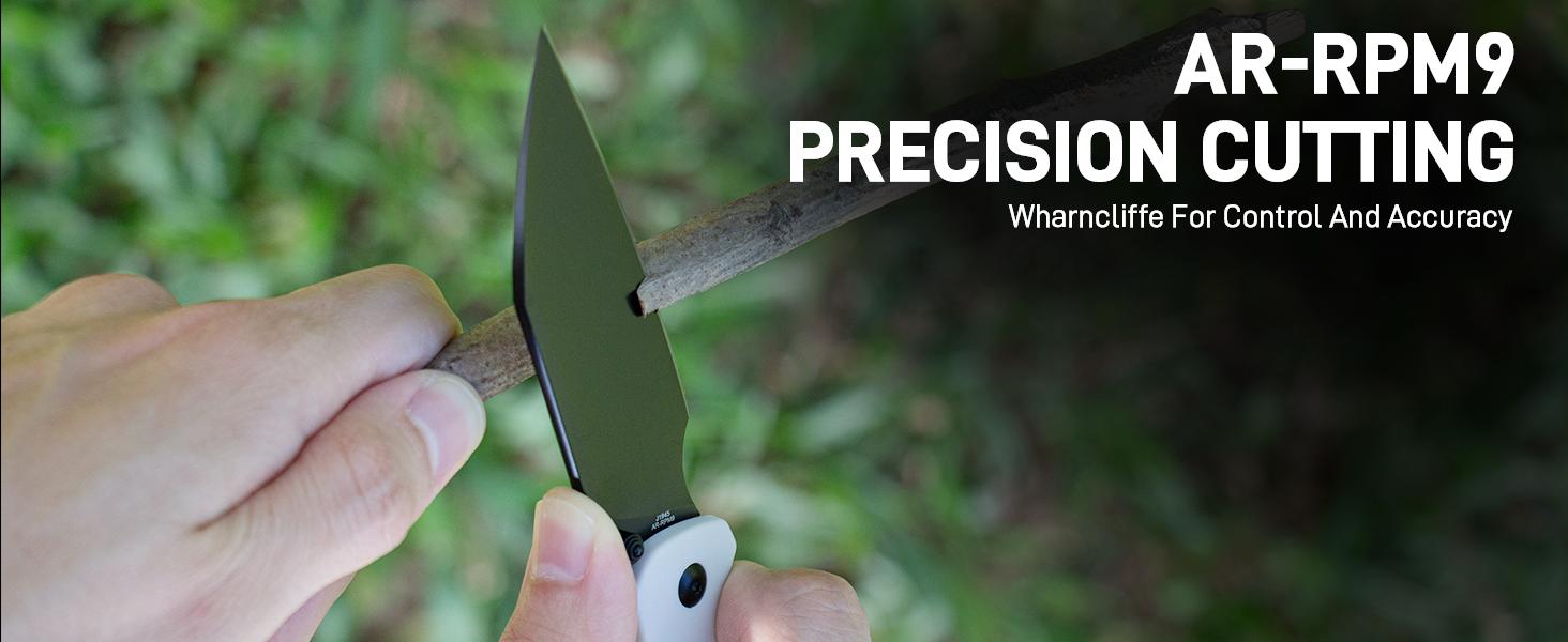 CJRB Pyrite-Light Pocket Folding Knife - 3.34'' AR-RPM9 Steel Blade, EDC Knife with Pocket Clip for Camping, Hiking, Survival Tools and Survival Gear