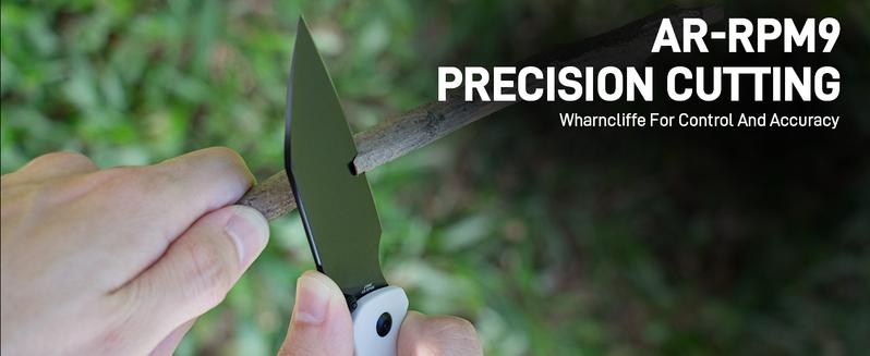 CJRB Pyrite-Light Pocket Folding Knife - 3.34'' AR-RPM9 Steel Blade, EDC Knife with Pocket Clip for Camping, Hiking, Survival Tools and Survival Gear