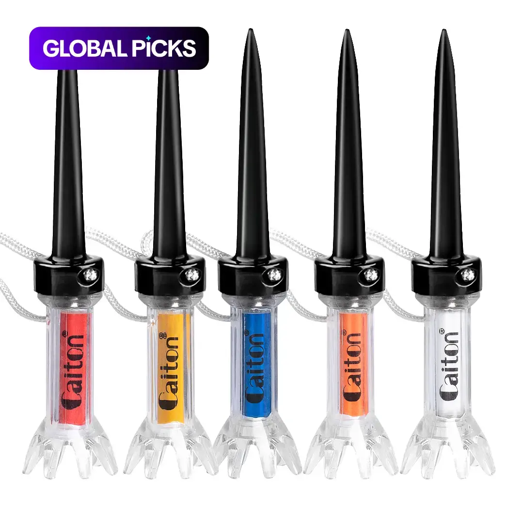 Caiton 5-Piece Magnetic Golf Tee Set with 360° Bounce Technology, Available in 3 Sizes, Golf Accessories, Golf Gear, Golf Equipment, Durable Plastic Golf Tees for Enhanced Accuracy and Performance #GLOBAL PICKS