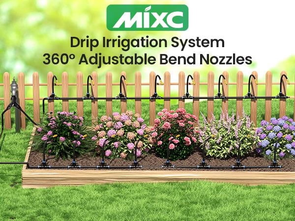 Mixc 50FT/100FT Drip Irrigation System | 12 Adjustable Copper Nozzles | Automatic Watering Kit for Garden, Lawn, Greenhouse, Yard & Potted Plants Mixc 50FT/100FT Drip Irrigation System | 12 Adjustable Copper Nozzles | Automatic Watering Kit for Garden, Lawn, Greenhouse, Yard & Potted Plants