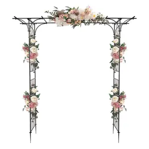 Garden Arbor, 7FT Arch Archway for Wedding Ceremony Party, Steel Garden Trellis for Plant Climbing, Christmas Decorations Pergola for Backyard, Lawn