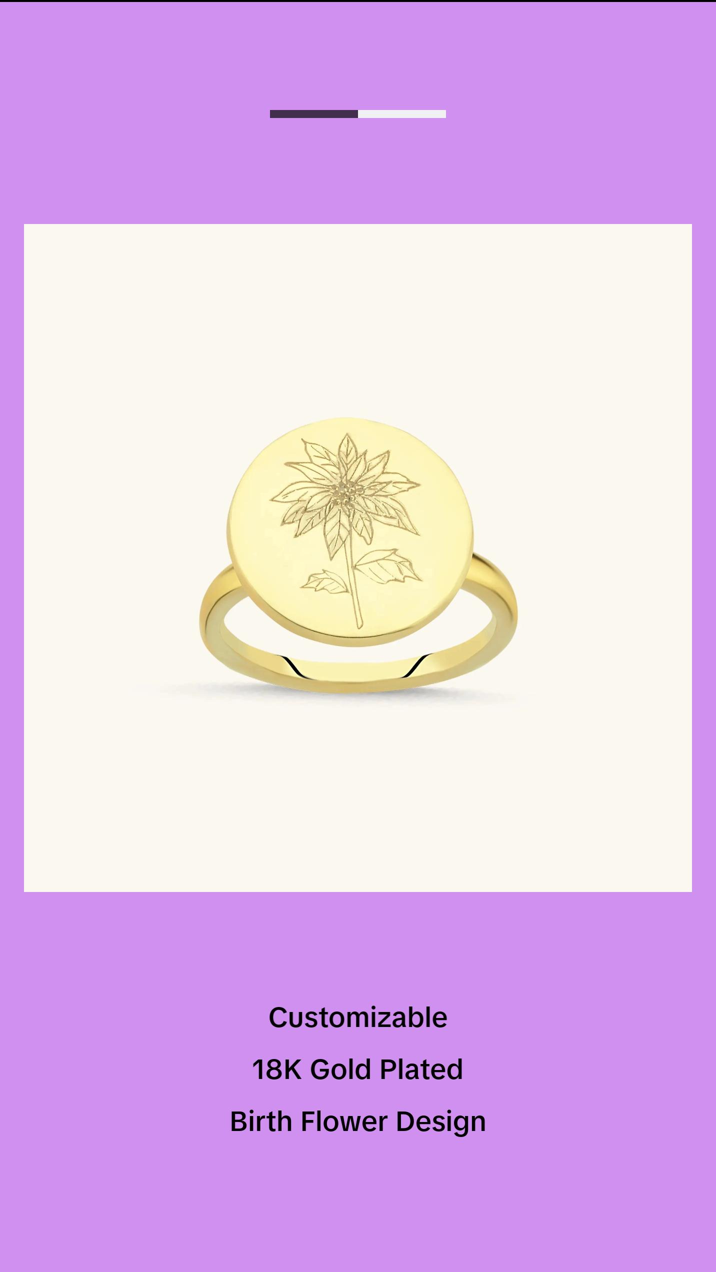 Custom Circle Birth Flower Ring Custom Circle Birth Flower Ring