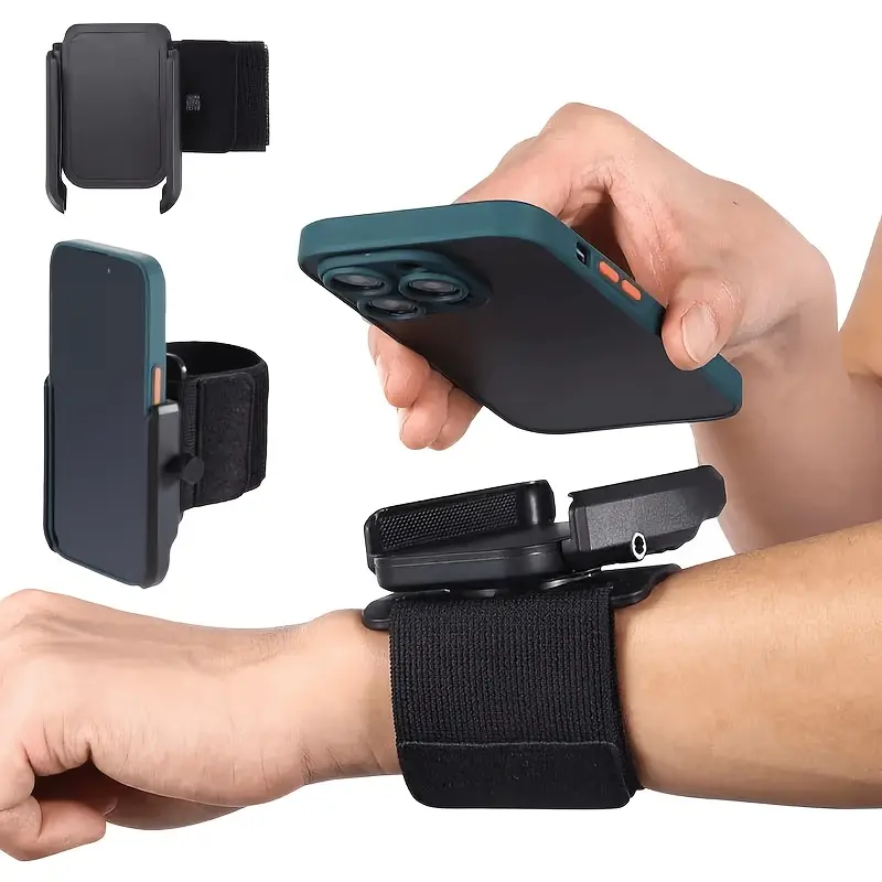 2pcs Detachable 360° Rotatable Phone Wrist Armband Holder Viral TitTok Must Have, Quick Release Sports Phone Mount Strap for Running Gym Cycling Driving, Universal Cell Phone Wrist Band Hands Free Workout Gear