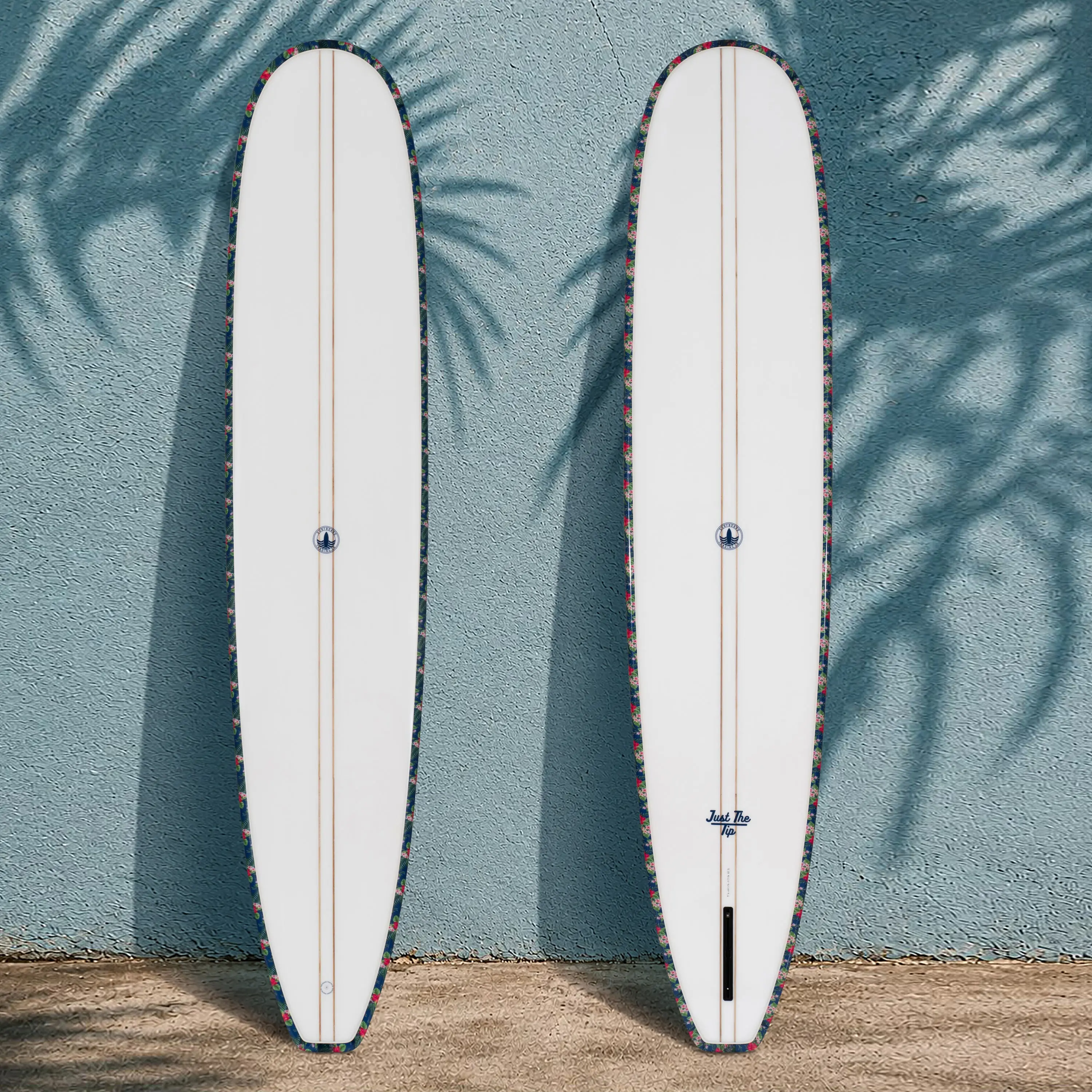SURFBOARD TRADING CO. Unisex Just The Tip Noserider Longboard Surfboard - Navy Floral Design - Ideal for Longboarding, Surfing - Ships 10/6/26