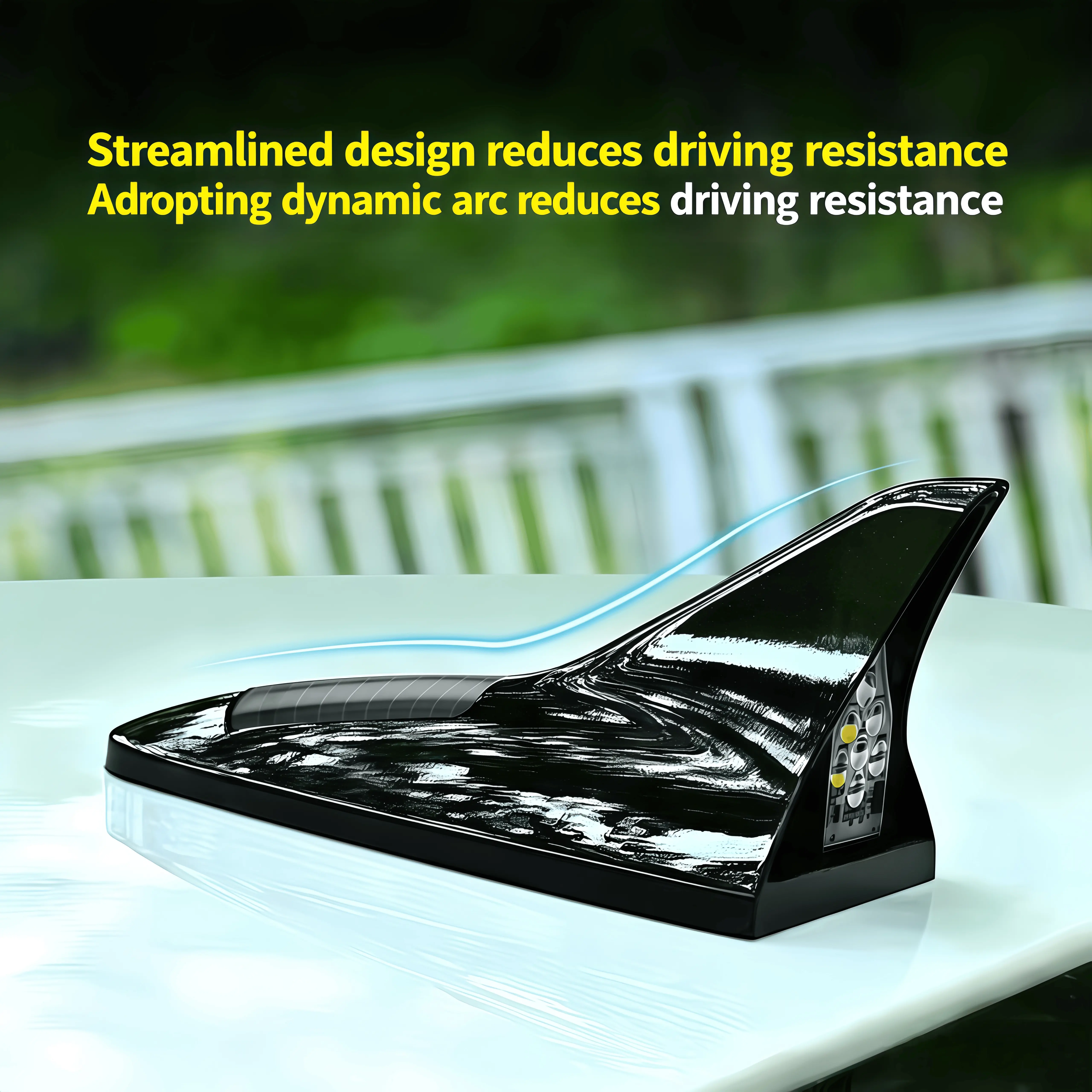 Solar Shark Fin Roof Light Strobe Warning Lamp | Auto-Charging Anti-Collision LED Car Decor | Wireless Universal Fit SUV Truck