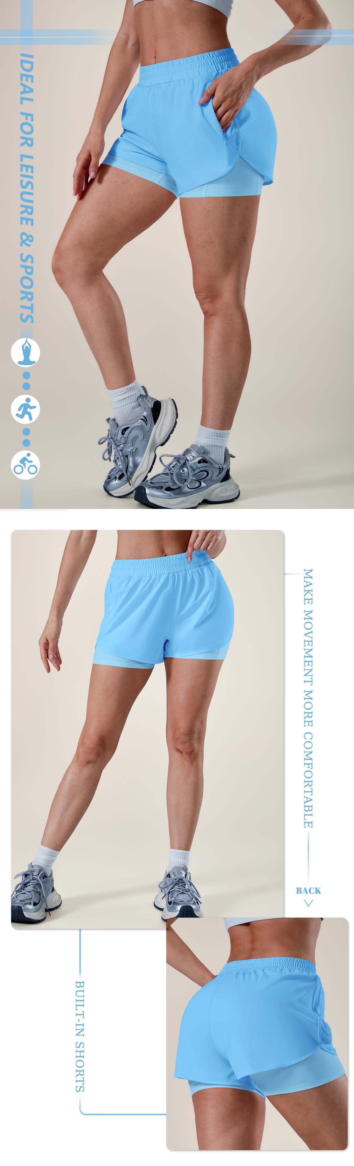 TIMEOFF Women's 2-in-1 High Waist Quick-Dry Athletic Shorts with Anti-Chafing Liner and Phone Pocket for Running, Gym & Workout, Activewear Shorts, Athletic Sports Shorts TIMEOFF Women's 2-in-1 High Waist Quick-Dry Athletic Shorts with Anti-Chafing Liner and Phone Pocket for Running, Gym & Workout, Activewear Shorts, Athletic Sports Shorts