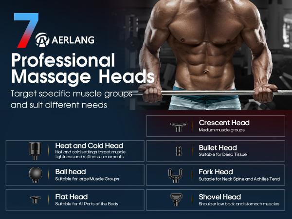 AERLANG Massage Gun with Heat and Cold Deep Tissue Percussion Massager for Pain Relief 7 Interchangeable Heads & LCD Display Travel-Friendly Gift AERLANG Massage Gun with Heat and Cold Deep Tissue Percussion Massager for Pain Relief 7 Interchangeable Heads & LCD Display Travel-Friendly Gift