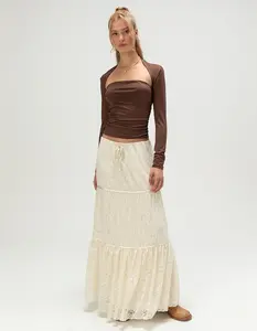 WEST OF MELROSE Women's Lace Tiered Maxi Skirt