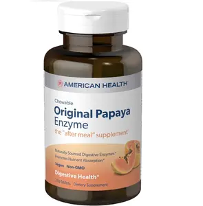 American Health Original Papaya Enzyme 250 Chewable Tablets, For Digestive Support