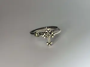 Scrolled Cross Stacking Ring. Sterling silver stacker jewelry mix and match.