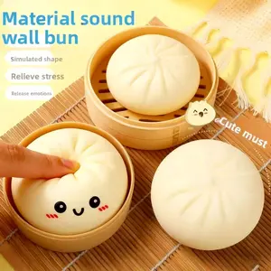 Dumpling Squishy Fidget  - Steamer-Included Bun Squishy, Mystery Bun Fidget , Soft TPR Material, Size 3.35×2.17 Inches, Stress Relief  (One Emoji Bun Free as a ). The Best  for 2026. birthday party gift sensory toy