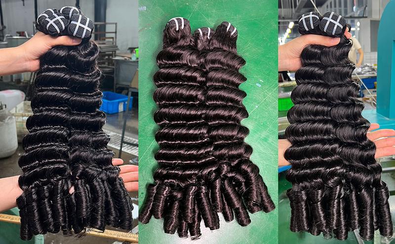 【NEW IN】Lemoda Burmese Loose Deep Wave Curly Virgin Human Hair Bundles Loose Deep Wave Curly 100% Unprocessed Raw Human Hair Extensions Top Qanlity Hair Weave 3 Bundles Full and Thick