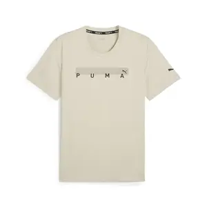 PUMA Mens Energy Cloudspun Graphic Crew Neck Short Sleeve Casual Tops Casual - Beige