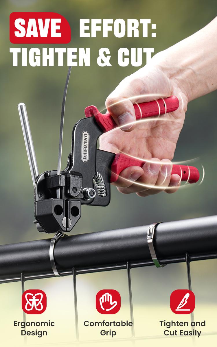 Stainless Steel Cable Tie Gun Kit-100PCS 11.8 inches 304 Heavy Duty Metal Zip Ties, 200LBS Tensile Strength & UV Resistant-for Fence, Exhaust Pipe, Chicken Coop & Industrial Use