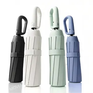 1 PC 12 Bone Automatic Umbrella with 360 °   Rotating Patented Buckle Handle, Wind Resistant Fiberglass Frame, UV Resistant Vinyl Coating,Perfect for Business, Leisure, Tourism, Mountaineering, Golf, Outdoor Folding Umbrella, Lightweight Waterproof Umbrel