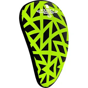 Exxact Sports Lightweight Athletic Cup Mens & Boys with Soft Rim Comfort for Superior Support, Baseball Cup Youth Boys for T-ball, Football, Lacrosse, Hockey Groin Protector (Neon Green)