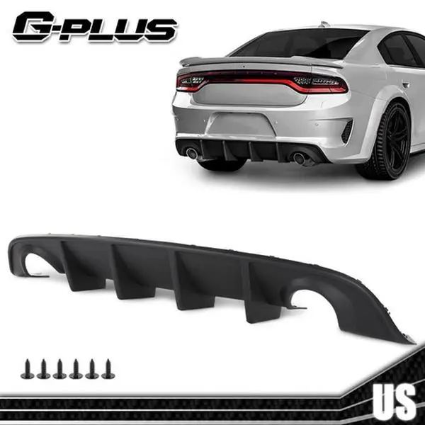 Matte Black Rear Diffuser Bumper Lip Car Exterior Trim, 100% Brand New Direct Replacement with Fitment for Dodge Charger SRT 2015-2023, High-Quality Durable Accessory for Car Styling, Father's Day Gift