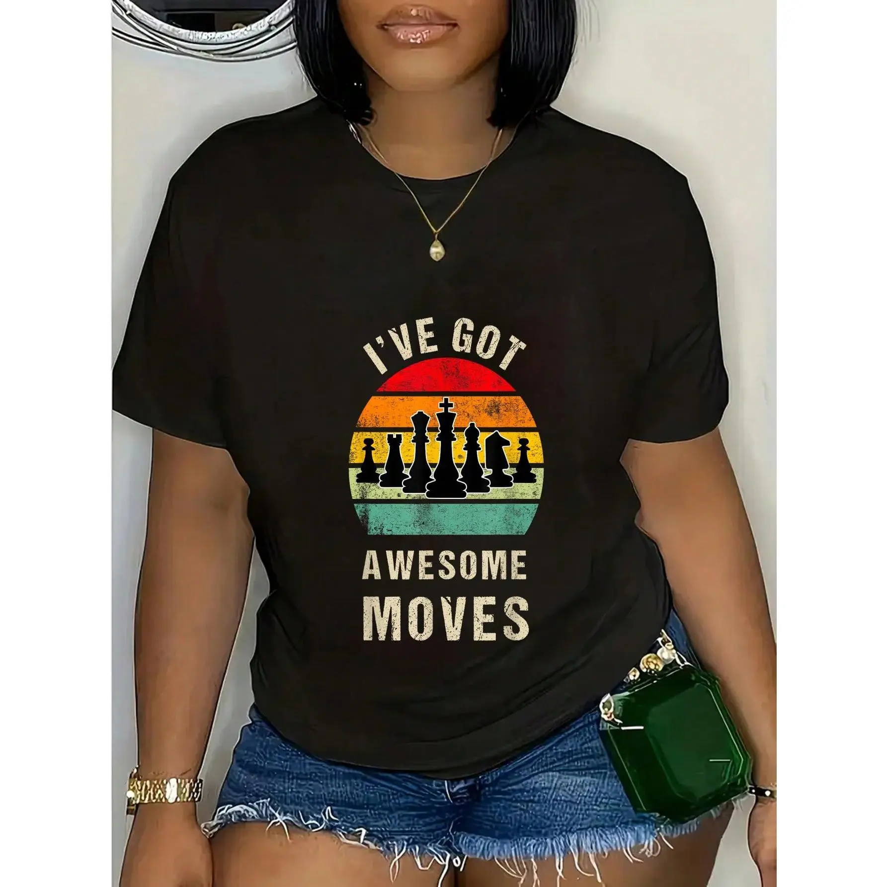 100% Cotton I've Got Awesome Moves Chess Player, Funny Chess Player T-Shirt