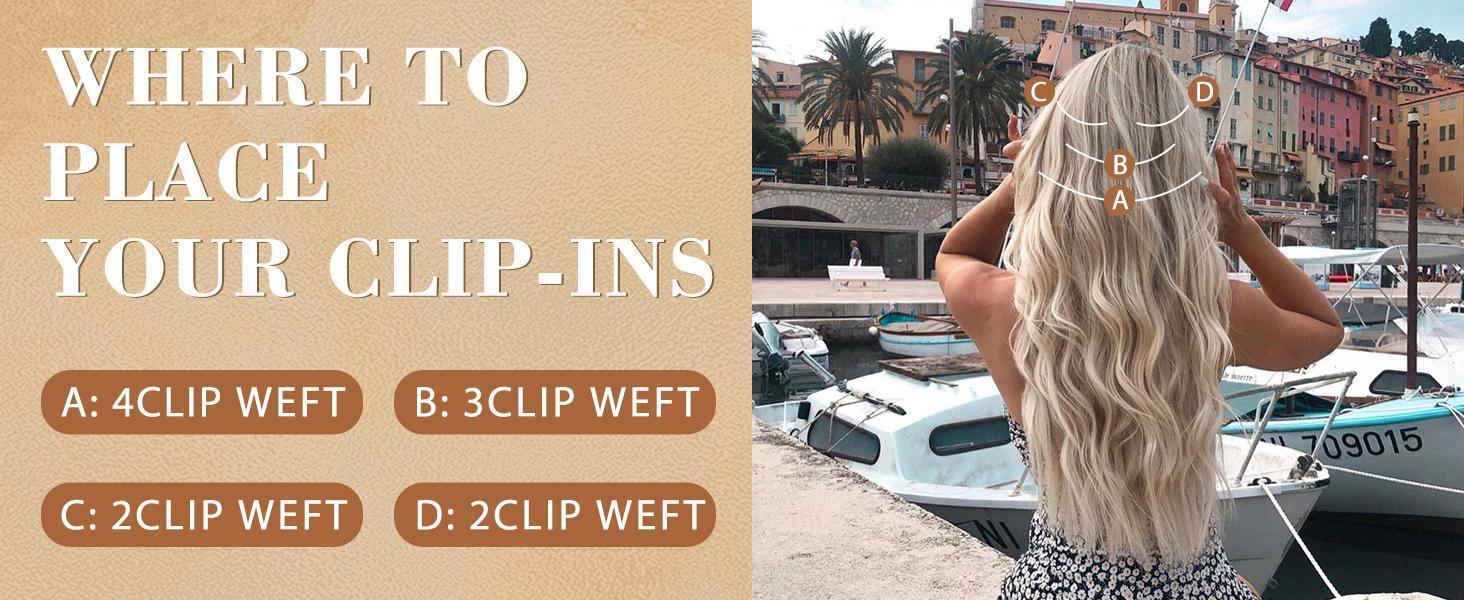 AISI HAIR 4PCS Long Wavy Clip in Hair Extensions 20 Inch Synthetic Thick Hairpiece for Women natural hair Length Volume Weft Care Tips