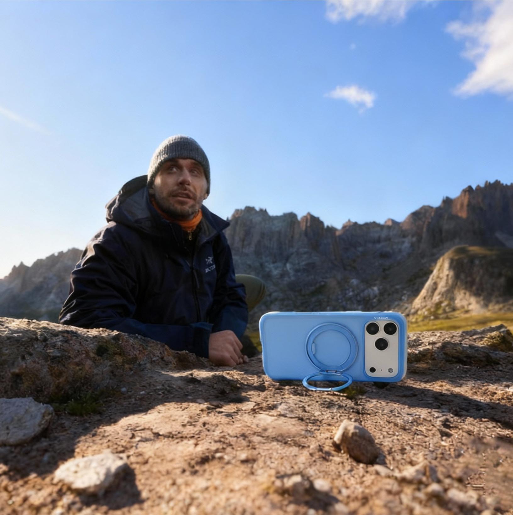 TORRAS O3 Air Magnetic Stand Case for iPhone 17 Pro Max with 360° Ring Stand & Airbag Protection 4-Meter Anti-Fall Shockproof MagSafe Compatible - Aesthetic&TORRAS Q3Air