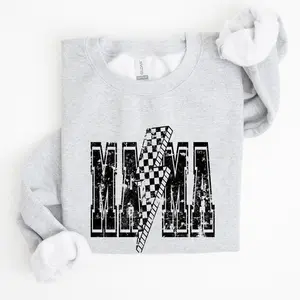 Mama,LightningBolt,Mother'sDay,MotherhoodSweatshirt,Women'sCrewNeck,Crewneck