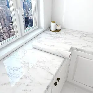 Premium Smooth Marble Peel and Stick Wallpaper, Waterproof Self Adhesive Contact Paper for Countertop, Kitchen Backsplash & Vanity Makeover