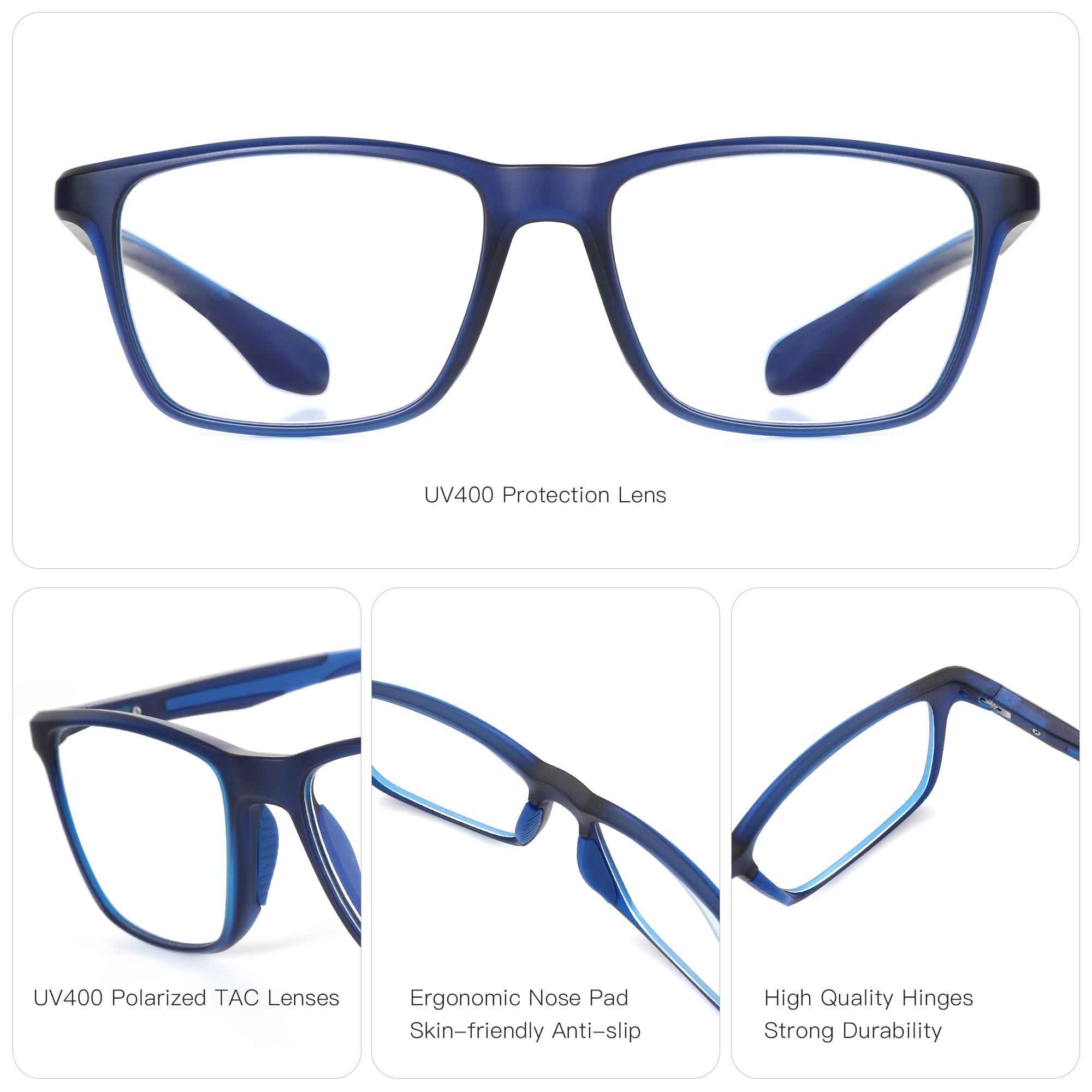 ZENOTTIC Blue Light Blocking Glasses Unisex Square TR Frame Anti Eye Strain Screen Eyewear