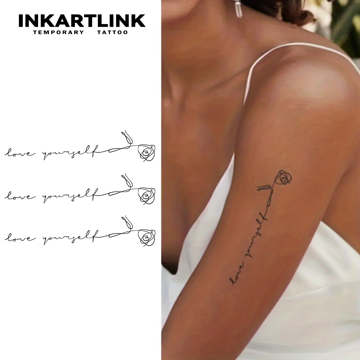 INKARTLINK Doberman Pinscher Realistic Temporary Tattoos, 2 Sheets of Waterproof Tattoo Art for Adults & Men, Spiked Collar Dog Design
