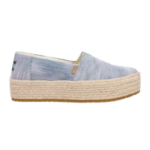 TOMS Womens Valencia Platform Espadrille Flats Casual - Blue