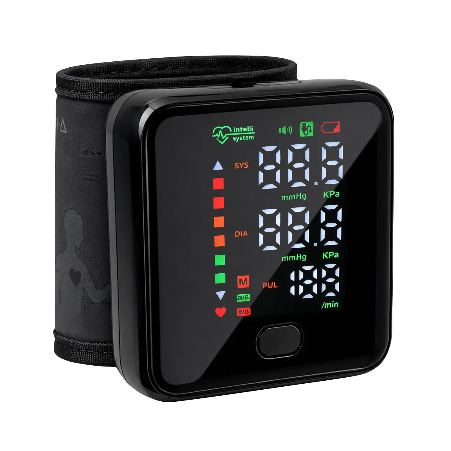 Rechargeable Wrist Blood Pressure Monitor - Smart Digital Sporty Sports Wristband with LED Touchscreen, Voice Broadcast, 99x2 Memory, Accurate Home Health Tracking, Fitness Wearable Device