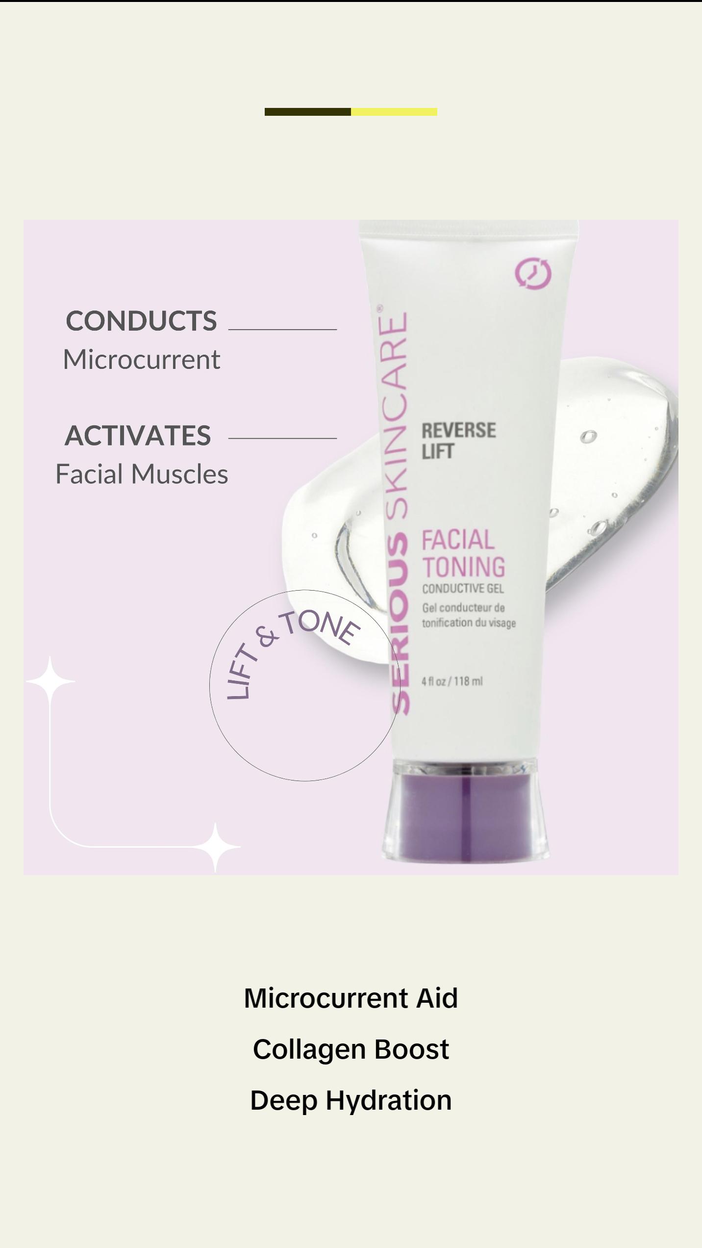 Serious Skincare, Reverse Lift Conductive Gel, Collagen-Infused Hydrating Gel for Microcurrent Devices, 100ml Serious Skincare, Reverse Lift Conductive Gel, Collagen-Infused Hydrating Gel for Microcurrent Devices, 100ml