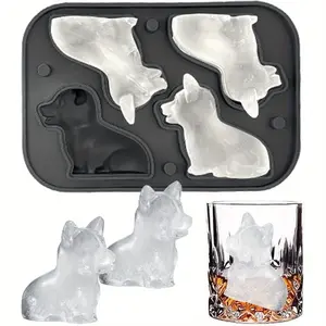 Flexible Ice Cube Molds Dog Shaped Silicone Ice Cube Tray Silicone Ice Cube Maker Fashion Ice Cube Tool For Kitchen Easy Releaseing Ice Cube Molds