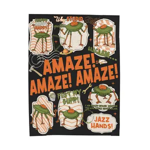 Project Hail Mary Rocky Alien Blanket, Funny Sci Fi Book Fan Gift, Jazz Hands Fist My Bump Meme Throw Blanket, Retro Space Humor Fleece Blanket For Sci Fi Readers