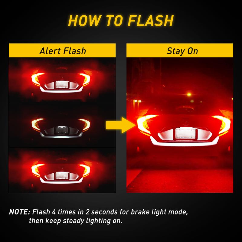 7506 1156 23LED Flash Strobe Brake Stop Light Bulbs for Audi BMW VW Mercedes RED