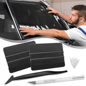 9PCS Car Window Tint Installation Kit, Vinyl Wrap Kit with Felt Squeegee Micro Squeegee Craft Knife Blades, Professional Glass Window Tint Kit Vehicle Vinyl Wrap Tools