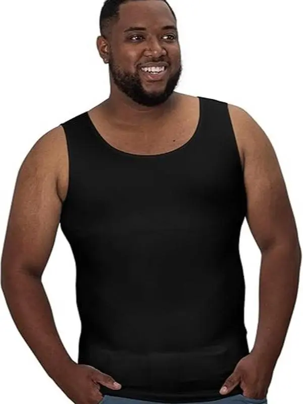 YOWODA Gynecomastia Compression Shirts for Men | Men's Compression Tank Top to Hide Fat, Tummy Control, Sleeveless Slimming Undershirts, Body Shaper for Men, Big and Tall Shaping Vest Workout Vest