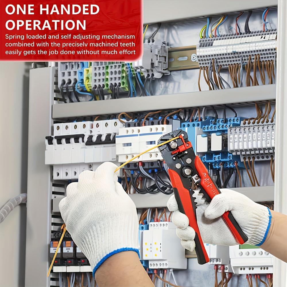 Professional Electrician wiring Stripper - Multi-functional, 24-10AWG Range, Quick Stripping and Cutting Cable Crimping Tool with Anti-Slip Grip, Suitable for Home Renovation, Appliance Repair, and Automotive Maintenance, Manual Electrical Tool