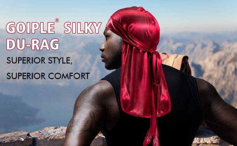 Silky Durags for Men Wave Pomade Strong Hold Easy Wash 360 Wave Turban Hats Workout Hat