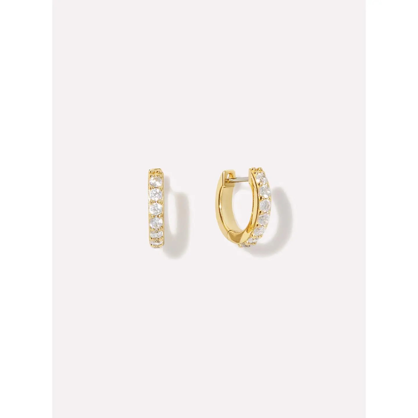 Pavé Huggie Hoops - Suzanne Medium