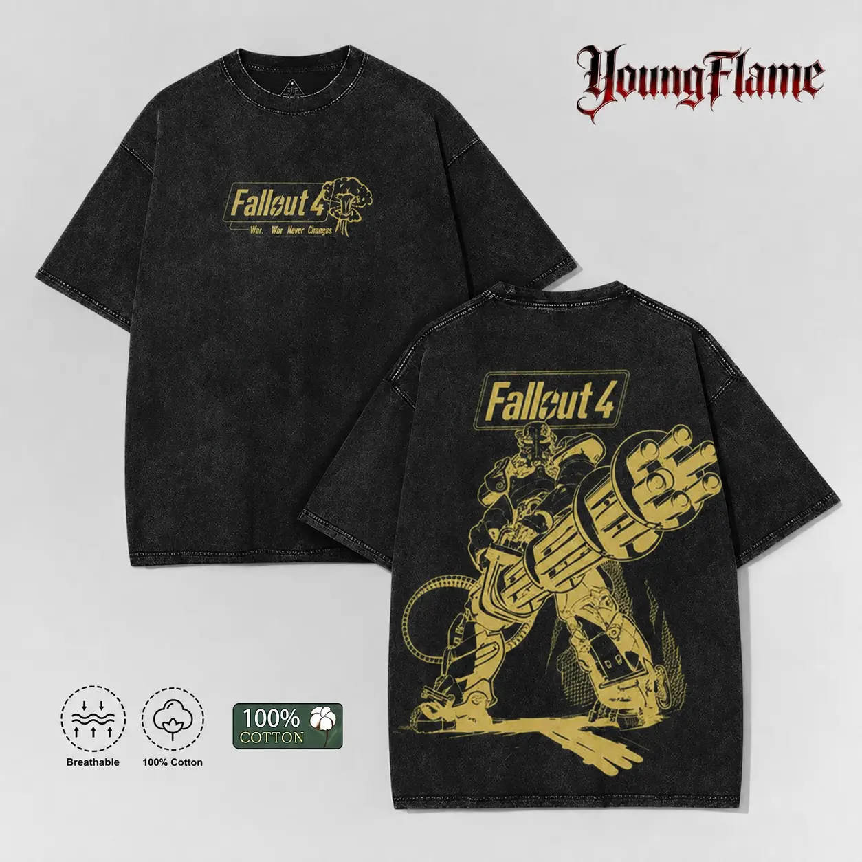 Vintage Acid Wash Wasteland Robot graphic tees A comfortable summer gift Post Apocalyptic streetwear y2k clothing Men Oversized T-Shirt short sleeve humorous tshirt fall fashion outfit casual cotton