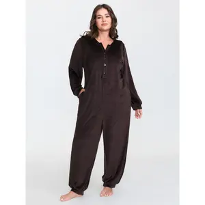 BLOOMCHIC Stretchy Hooded Relaxed-Fit Pocket Sleep Jumpsuit 2026 Summer Vibes