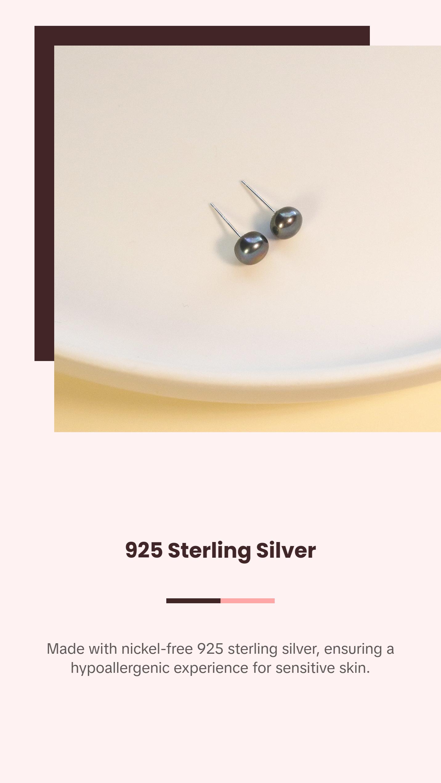 Black Freshwater 6mm Pearl Stud Earrings, Real Pearl Studs, Minimalist Style