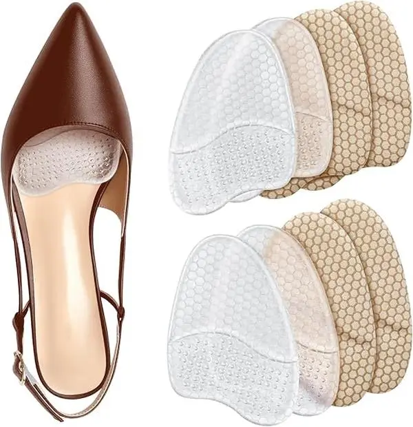 4 pairs Metatarsal Pads for Women Anti Slip Invisible Heel Inserts Ball of Foot Cushions High Heel Comfort Pads Heel Grips Beauty & Personal Care