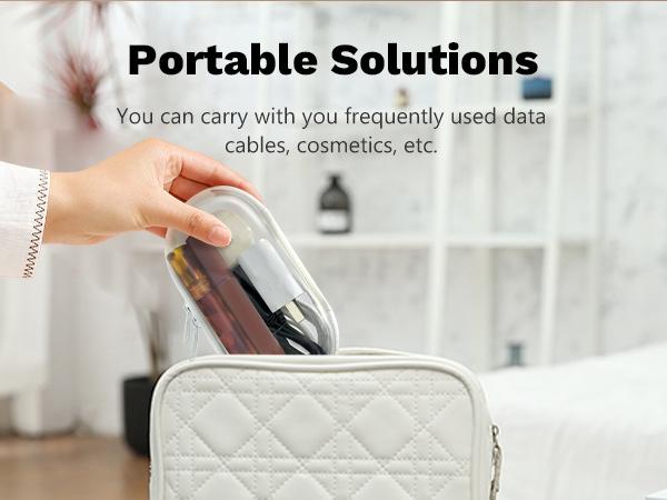 Large-Capacity Zippered Storage Organizer Set - Plastic Pouch Bag Organizers for Home Organization Storage, Skin Care Items, Clothes, Travel Toiletry Use