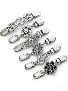 6 Pieces Vintage Shirt Dress Cardigan Clip, Waist Clip for Women, Sweater Shawl Brooch Jacket for Clothing