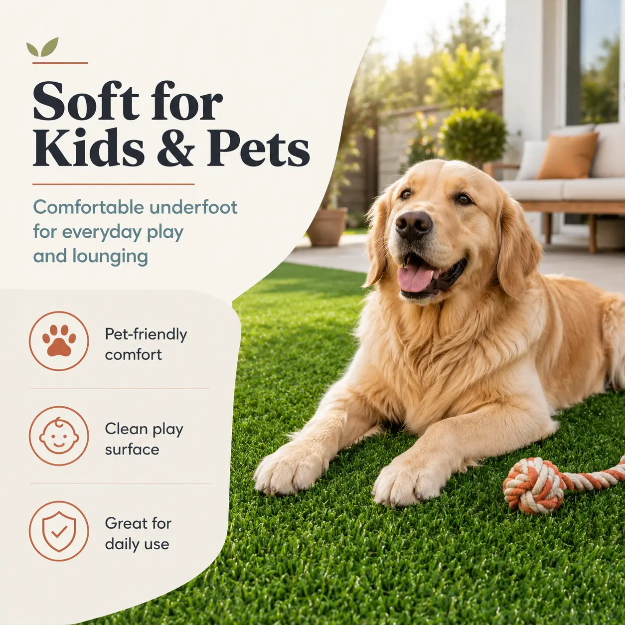 Installed once, lasts a decade 15 Sizes Artificial Grass Turf | 0.6in Thick | No Mowing Pet Friendly Fake Grass for Backyard