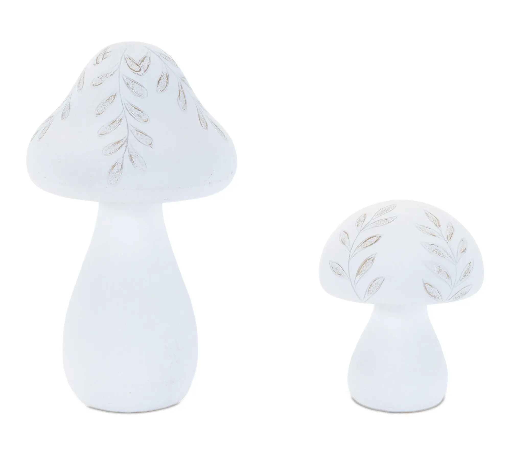 Melrose International Etched Mushroom Decor (Set of 2)