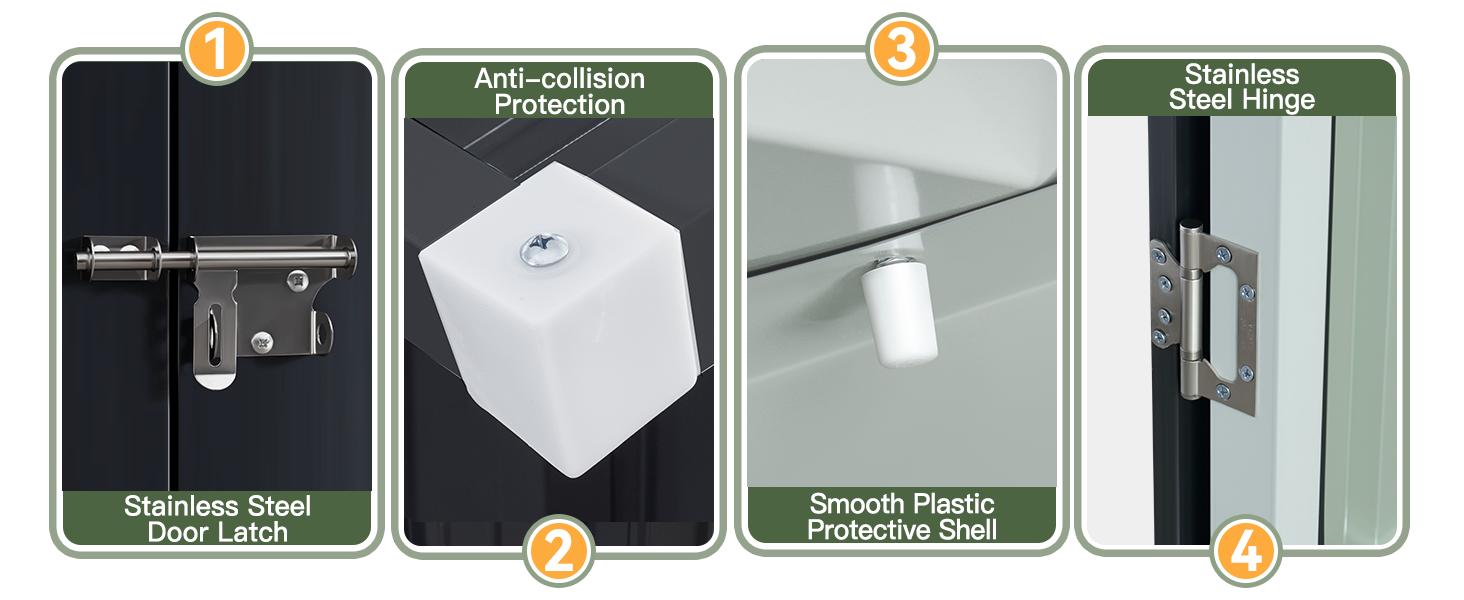 Aoxun Outdoor Metal Storage Shed with  Lockable Door & Sloped Roof Weather Resistant Utility Shed for Garden Patio & Backyard Secure Practical