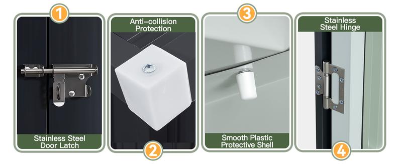 Aoxun Outdoor Metal Storage Shed with Base Lockable Door & Sloped Roof Weather Resistant Utility Shed for Garden Patio & Backyard Secure Practical Aoxun Outdoor Metal Storage Shed with Base Lockable Door & Sloped Roof Weather Resistant Utility Shed for Garden Patio & Backyard Secure Practical